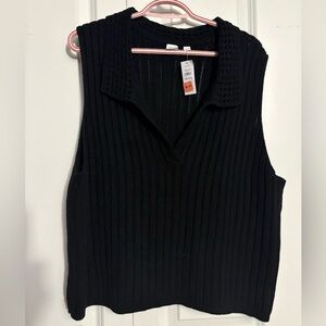 GAP Black V-Neck Sweater Vest